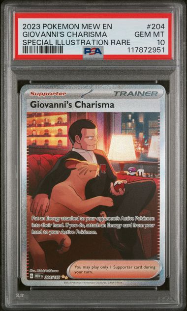 2023 POKEMON MEW EN-151 #204 GIOVANNI'S CHARISMA SPECIAL ILLUSTRATION RARE