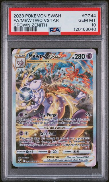 2023 POKEMON SWORD AND SHIELD CROWN ZENITH #GG44 FA/MEWTWO VSTAR CROWN ZENITH