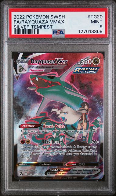 2022 POKEMON SWORD & SHIELD SILVER TEMPEST #TG20 FA/RAYQUAZA VMAX SILVER TEMPEST