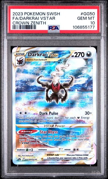 2023 POKEMON SWORD AND SHIELD CROWN ZENITH #GG50 FA/DARKRAI VSTAR CROWN ZENITH